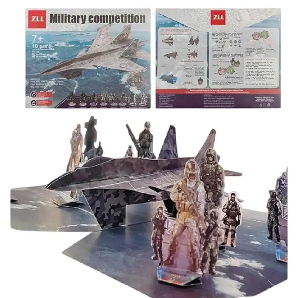 Military Enthusiasts 3 in 1 Pop Up Card, Fighter Jets 10 Pcs 8.5x10.6 Inches New